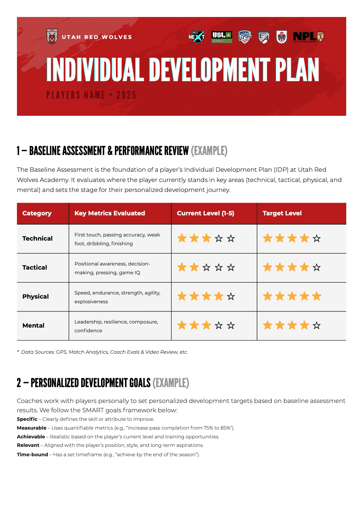 Individual Development Plan Example 1